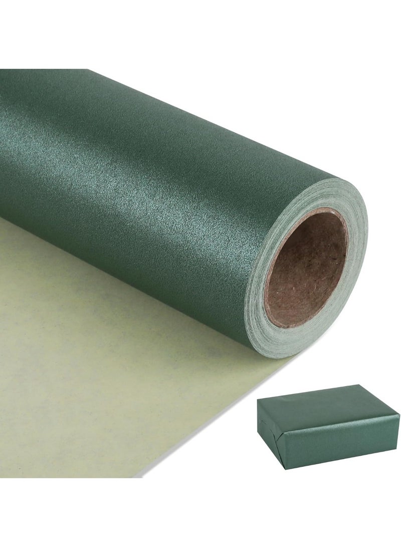 Christmas Wrapping Paper,Dark Green Matte Wrapping Paper,Solid Color Pearly-Lustre Paper,Gift Wrapping Paper,Perfect for Christmas,Valentine's Day,Birthday,Baby Shower (17 Inches X 32.8 Feet) - Image 1