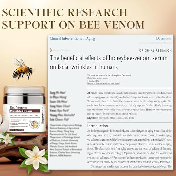 SupreH Bee Venom Wrinkle Cream: Wrinkle Cream for Women with Bee Venom Hyaluronic acid Niacinamide and Peptides - for fine lines and face firming 50 - Image 3