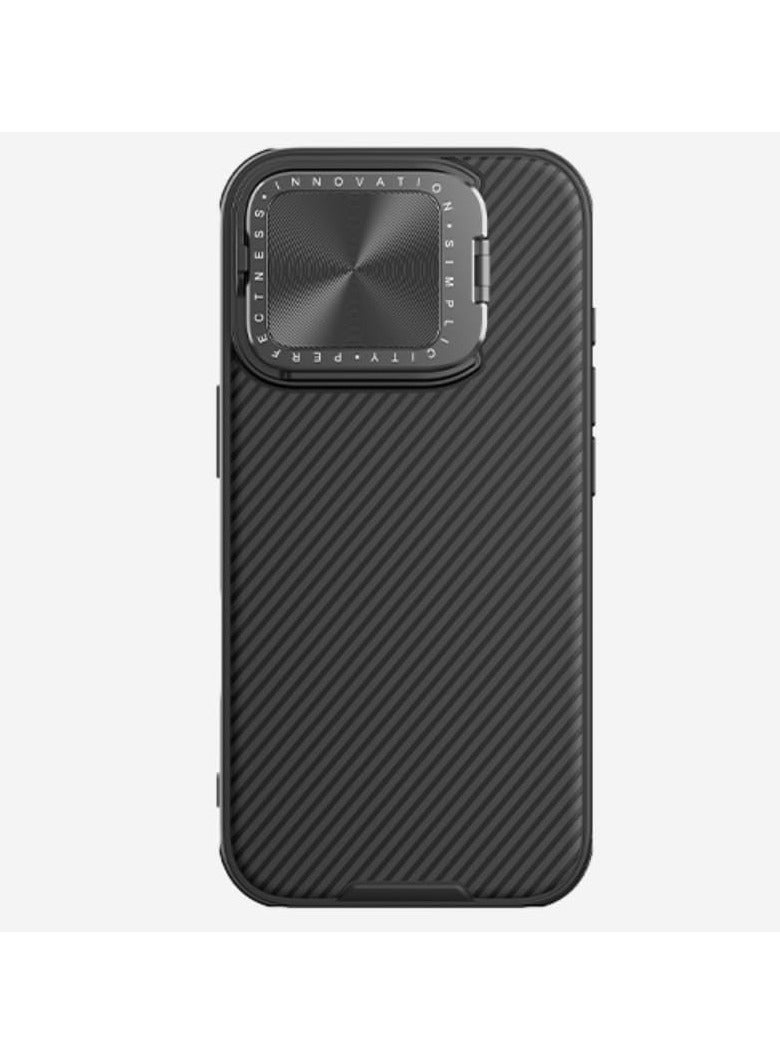 Nillkin CamShield Prop Magnetic Case Rugged Shockproof Case With Hard Back Soft Border Pc And Tpu Shock Absorb Cover Slide Camera Cover Camera Protect Fits Apple iPhone 16 Pro - Black - Image 1