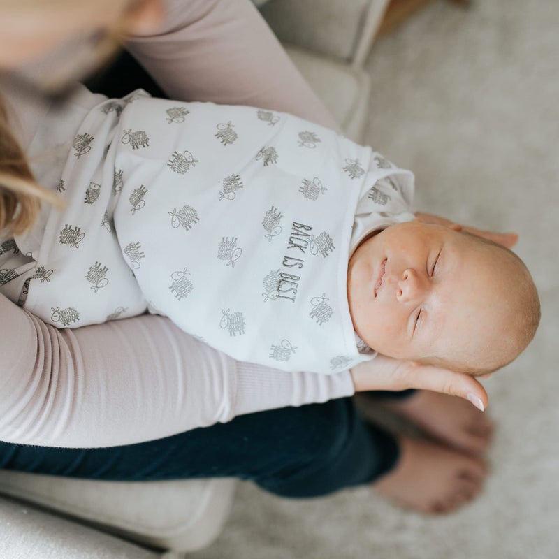 HALO 100% Cotton Sleepsack Swaddle, 3-Way Adjustable Wearable Blanket, TOG 1.5, Lamb Scribble White, Small, 3-6 Months - Image 2