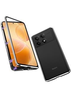 جنرال غلاف متوافق مع Xiaomi Poco X6 Pro 5G، غلاف مغناطيسي يحتوي على حواف من الألمنيوم وغطاء زجاجي مقوى شفاف ضد الخدش ويوفر حماية 360 درجة.  - Image 1