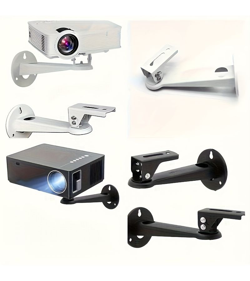 White Adjustable Iron Wall Mounted Projector Bracket Metal Projector Stand - Image 3