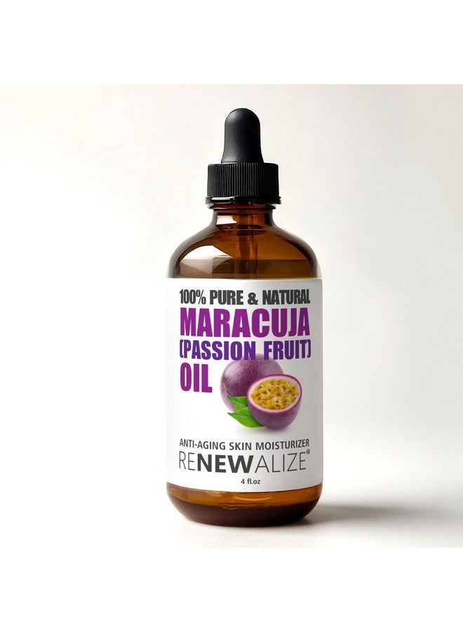 Renewalize Maracuja (Passion Fruit) Seed Facial Oil Skin Moisturizer For Face | Cold Pressed And Unrefined | For All Skin Types | Large 4 Fl Oz Bottle - Image 1