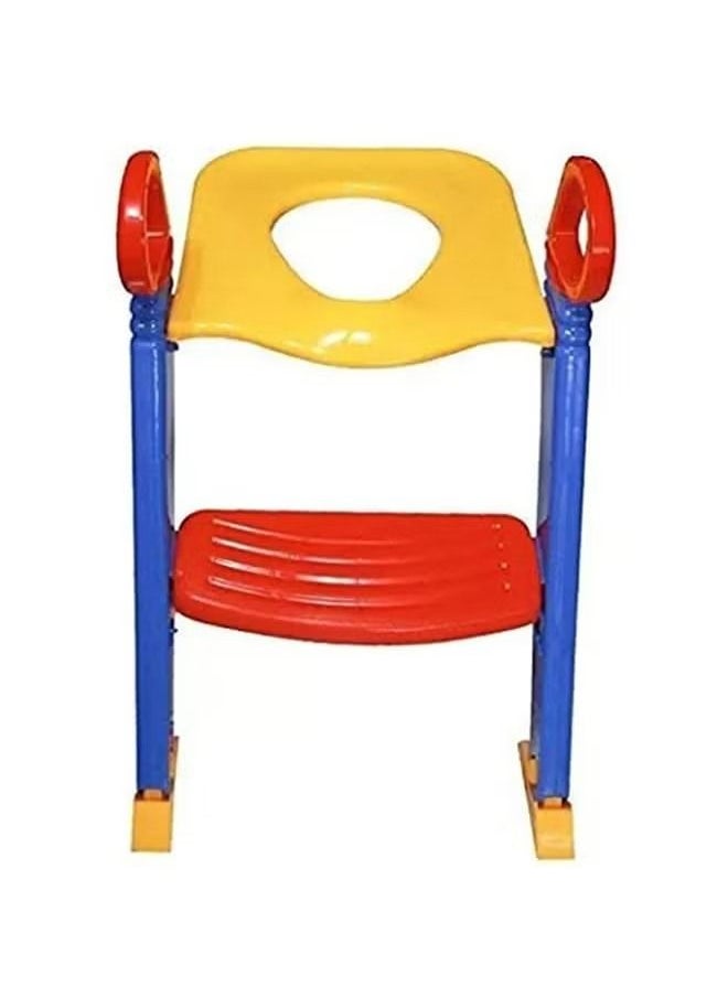 Gonice Large Anti-skid Toilet Plastic Ladder Chair With Padded Cushion and Adjustable Height  - Image 1