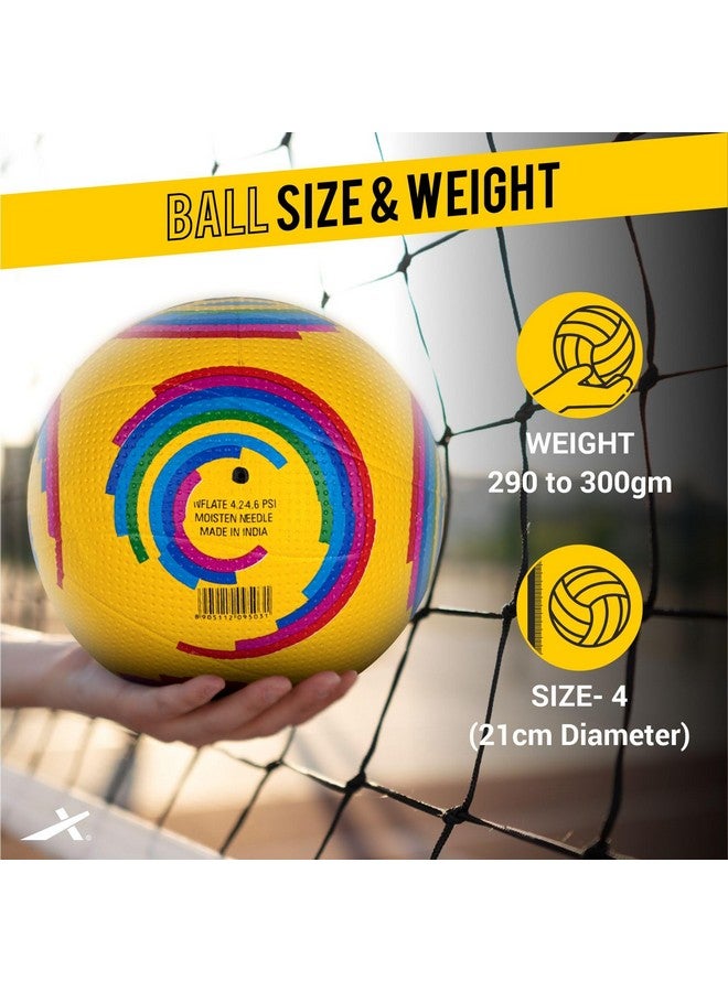 Vector X Glider Rubber Moulded Indoor/Outdoor Volleyball with Butyl Bladder, Yellow, Size: 4 (Suitable for Practice/Match/Training) + Free Air Needle - Image 5