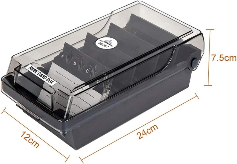 MAKINGTEC 500 Capacity Card Holder Business Card Storage Box, Desktop Card Organizer Card Box with Dividers Business Card Holder with Index Tabs Networking Card Organizer for 500 Cards Storage - Image 4
