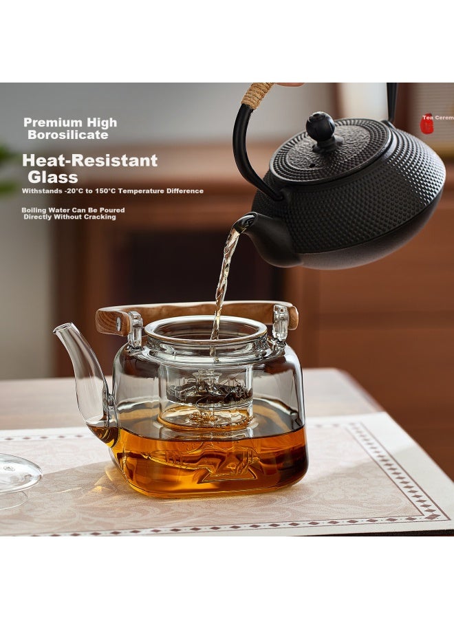 Yihutea Yi Hu Tea Glass Teapot Double-layer Large Capacity Heat-resistant Handle Kettle New Home Brewing Tea Set - Image 3
