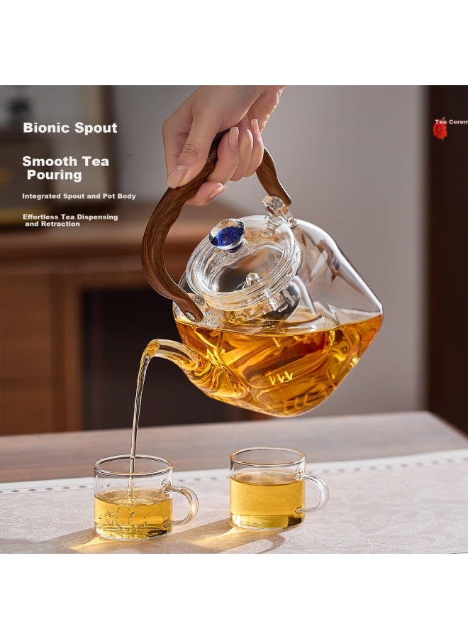 Yihutea Yi Hu Tea Glass Teapot Double-layer Large Capacity Heat-resistant Handle Kettle New Home Brewing Tea Set - Image 1