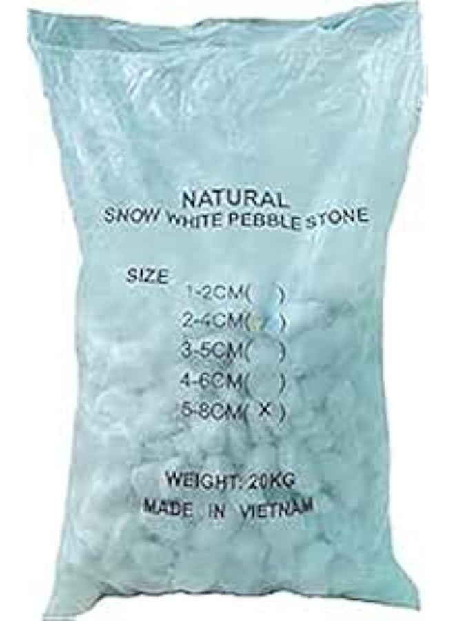 CRAFTS White 5-8 cm Natural Decorative Stones Pebbles 20kg - Image 1