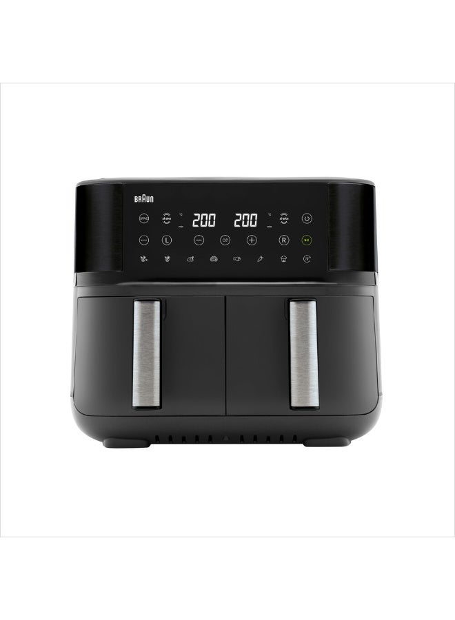 Braun TwinCook 3 Air Fryer, 8 Automatic Programs, 8 L Capacity, RealAir Technology, 2850 Watts, Auto-Off Function - TD 3030 Black 8 L 2850 W TD 3030 BK black - Image 2