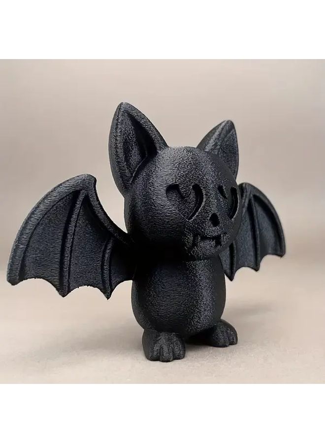 Black 3D Printed Cute Bat Statue Halloween Decoration PLA Indoor Outdoor Gift - Image 4