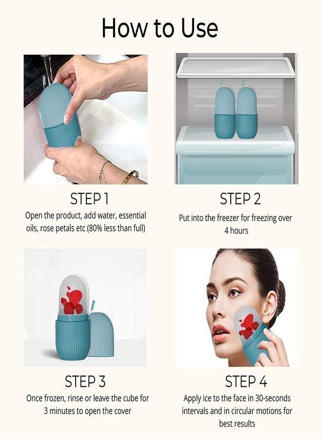 RIVANIV Ice Face Roller Silicone Facial Cube for Eyes Neck Massage Remove Dark Circle Pore Shrink Face Beauty Skin Care Ice Mould Kitchen Tools (Multicolor) - Image 4