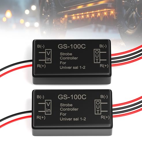 BJZ 2Pcs Flash Strobe Controller 12V 24V GS100C Auto Car Flasher Module for Tail Side Clearance Top LED Lights Brake Stop Warning Grille Bumper Lights - Image 1