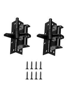 KASTWAVE Self-Closing Door Hinges, 2PCS 4 Inch Automatic Self Closing Soft Close Hinges, Iron Fireproof Inner Door Hinge, Heavy Duty Adjustable Tension Spring Hinges with Screw, for Residential  - Image 1