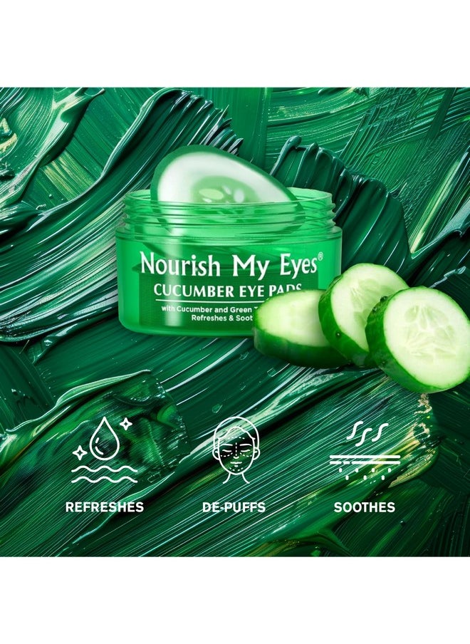 Fran Wilson Nourish My Eyes Cucumber And Green Tea Pads 36 Pads Each Athome Spa Treatment To Reduce Puffiness Revitalize Your Eyes Easytouse Cucumber Eye Pads For Dark Circles (Pack Of 3)  - Image 4