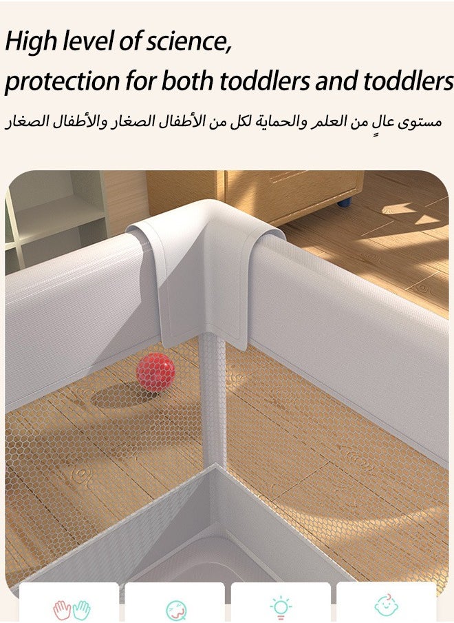 الدليبن روضة أطفال، روضة أطفال داخلية وخارجية، روضة أطفال منزلية، روضة أطفال للأطفال الصغار، روضة أطفال قوية بقاعدة مضادة للانزلاق، مع 60 قطعة من كرات المحيط، حلقتين سحب لليدين، 150*200 سم  - Image 5