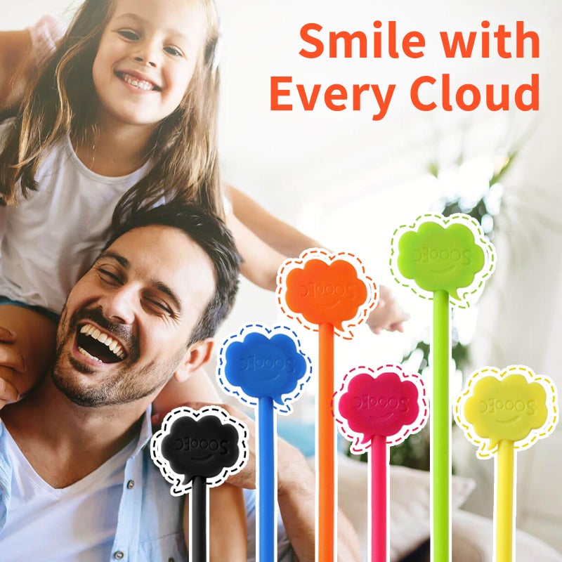 SOOOEC Snap On Magnetic Cable Ties, 32 Pack 7.2" Magnetic Cord Organizer Cute Cloud Design, Silicone Twist Ties with Strong Magnet for Bundling and Cable Management, Fridge Magnets, Assorted Colors. - Image 4