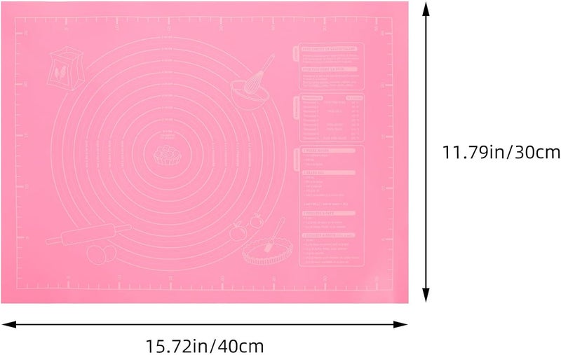 Zerodeko Silicone Kneading Dough Pad with Measurement, Non-stick Reusable Silicone Baking Mat 40x30cm for Pizza, Cake, Fondant, and Pastry Rolling in Kitchen - Image 2