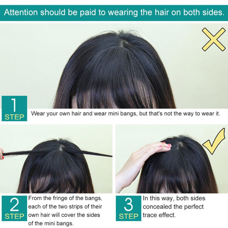Girl Hair Air Fringe Bang with Hairs on the Temple Women Wigs Front Neat Bangs with Clip In Girl Hair Extensions Piece - Image 3