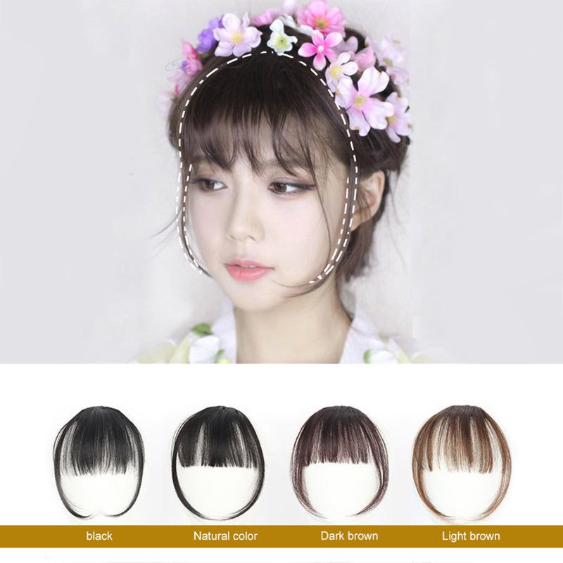 Girl Hair Air Fringe Bang with Hairs on the Temple Women Wigs Front Neat Bangs with Clip In Girl Hair Extensions Piece - Image 4