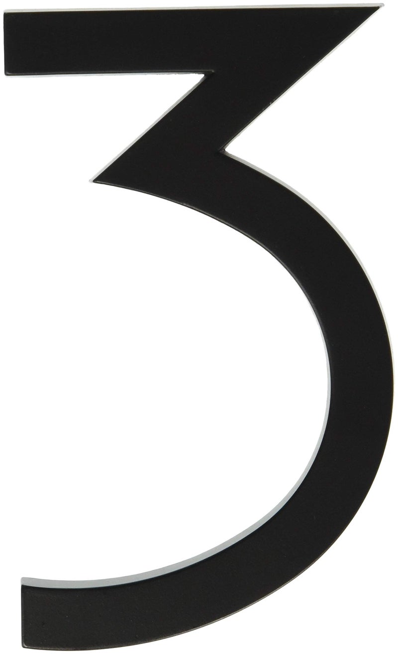 HyKo Products FM63 Floating House Number 3 THREE 6 High Black 1 Piece
