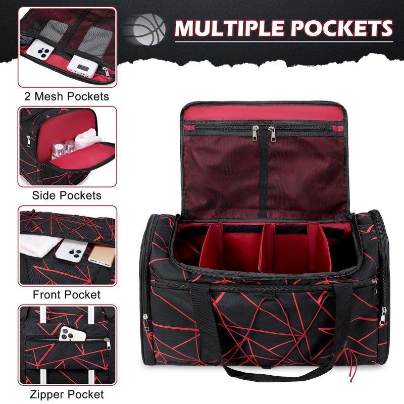 Scothen Sneaker Bag for Travel, Outdoor Sports Gym Bag Shoe Bags for 4 Pairs of Sneakers up to Size 14, Travel Duffel Bags with 3 Adjustable Dividers & Shoulder Strap, Sneakerhead Gift - Image 4