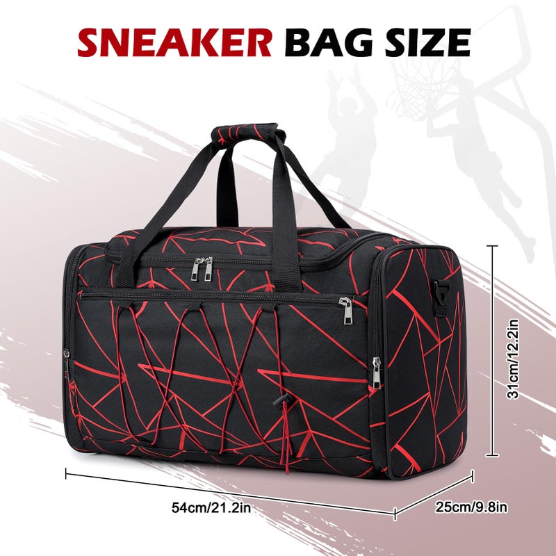 Scothen Sneaker Bag for Travel, Outdoor Sports Gym Bag Shoe Bags for 4 Pairs of Sneakers up to Size 14, Travel Duffel Bags with 3 Adjustable Dividers & Shoulder Strap, Sneakerhead Gift - Image 2