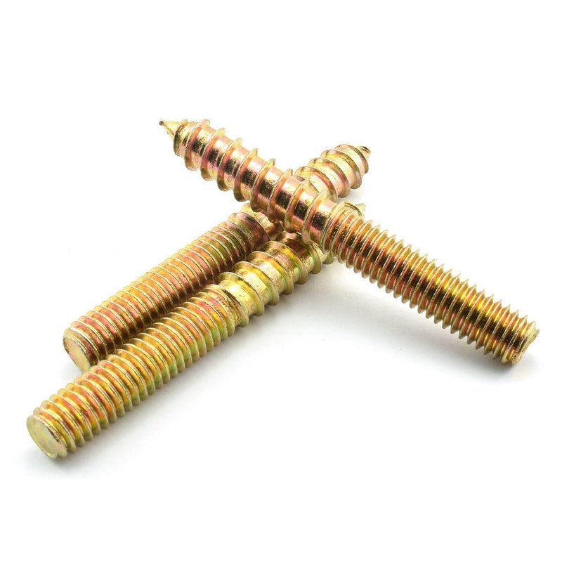 RuiLing 8 Pack 3/8-16 x 3 Inch Hanger Bolts Double Headed Flat Hexagon Bolts for Wooden Joints - Image 1