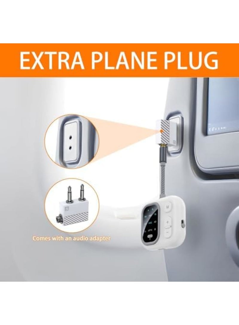 SYOSI Bluetooth 5.3 Adapter for Airplane, Dual Wireless Headphones Support for 2 AirPods, aptX Adaptive, 3.5mm AUX Jack Wireless Audio Transmitter for TV, Planes, Travel (Black) - Image 3