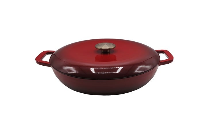 Rossetti Gusto Cast Iron 30cm Cranberry Red Shallow Casserole Cookware