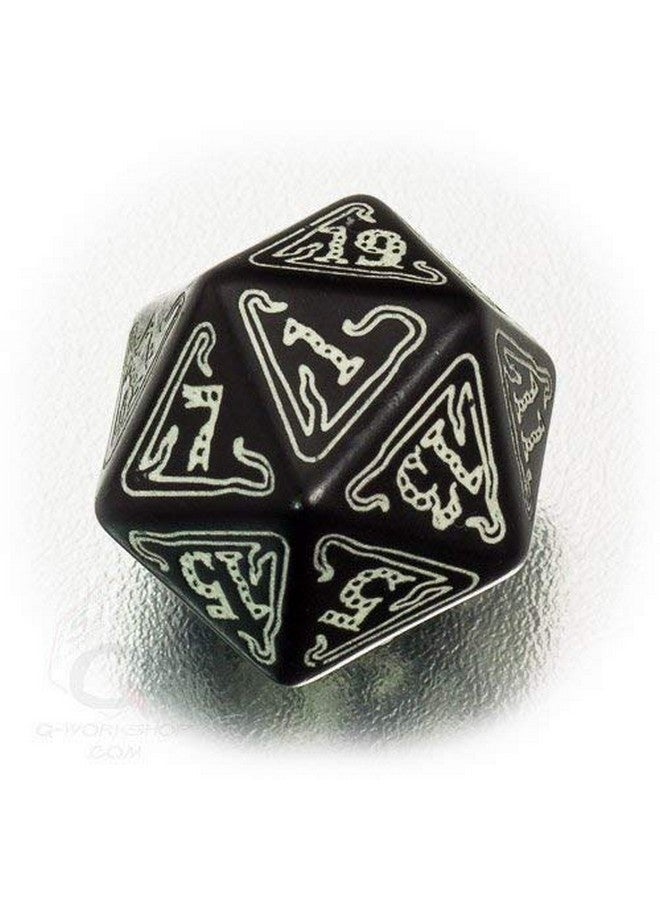 Q WORKSHOP Q-Workshop Call of Cthulhu Black & Glow-in-The-Dark RPG Ornamented Dice Set 7 Polyhedral Pieces Black & Glow-in-the Dark, Standard (15mm - 17mm) - Image 3