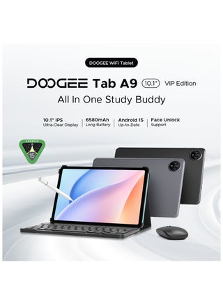 DOOGEE تاب A9 VIP إصدار خاص جهاز لوحي يعمل بتقنية WiFi، شاشة IPS HD مقاس 10.1 بوصة، نظام أندرويد 15، ذاكرة وصول عشوائي 20 جيجابايت، سعة تخزين داخلية 64 جيجابايت، مزود بلوحة مفاتيح وماوس وقلم ستايلس، باللون الرمادي النيزكي - view 3