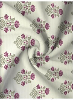 Trance Home Linen Trance Home Linen 180TC 100% Cotton 78"x78" Elastic Fitted Bedsheet Super King Bed Size | Printed Fitted Sheet | Elasticated Fitted Bedspread with 2 Pillow Covers (78x78 inch, Aangan Pink)  - Image 5