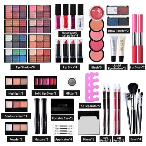 FantasyDay All-in-one Holiday Make up Gift Set | Makeup Kit for Women Full Kit Essential Starter Bundle Include Eyeshadow Palette Lipstick Blush Foundation Concealer Face Powder Mascara Lipgloss Brush - Image 3