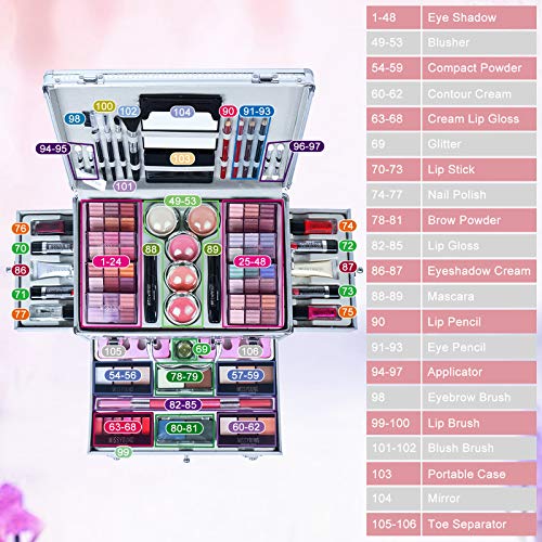 FantasyDay All-in-one Holiday Make up Gift Set | Makeup Kit for Women Full Kit Essential Starter Bundle Include Eyeshadow Palette Lipstick Blush Foundation Concealer Face Powder Mascara Lipgloss Brush - Image 4
