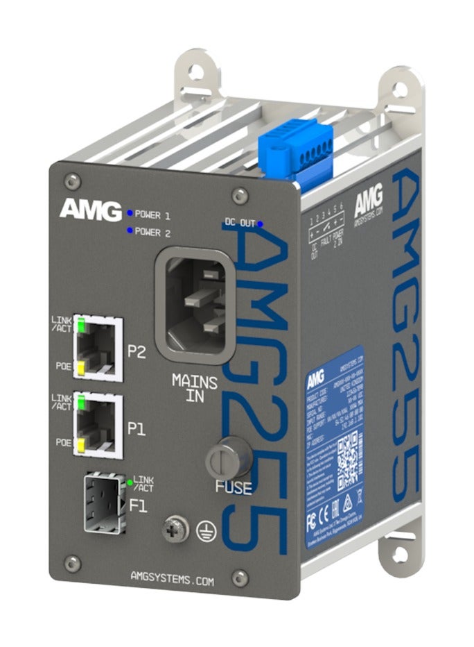 اي ام جي 2+1 Industrial Multidate PoE Media Converter 2 x 10/100/1000Base-T(x) RJ45 Ports with 802.3at 30W PoE