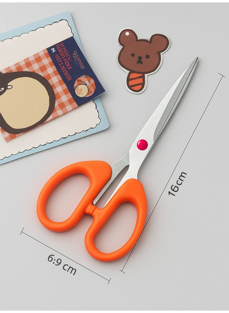 Stationery Stainless Steel Student Scissors - Orange Color - Image 3