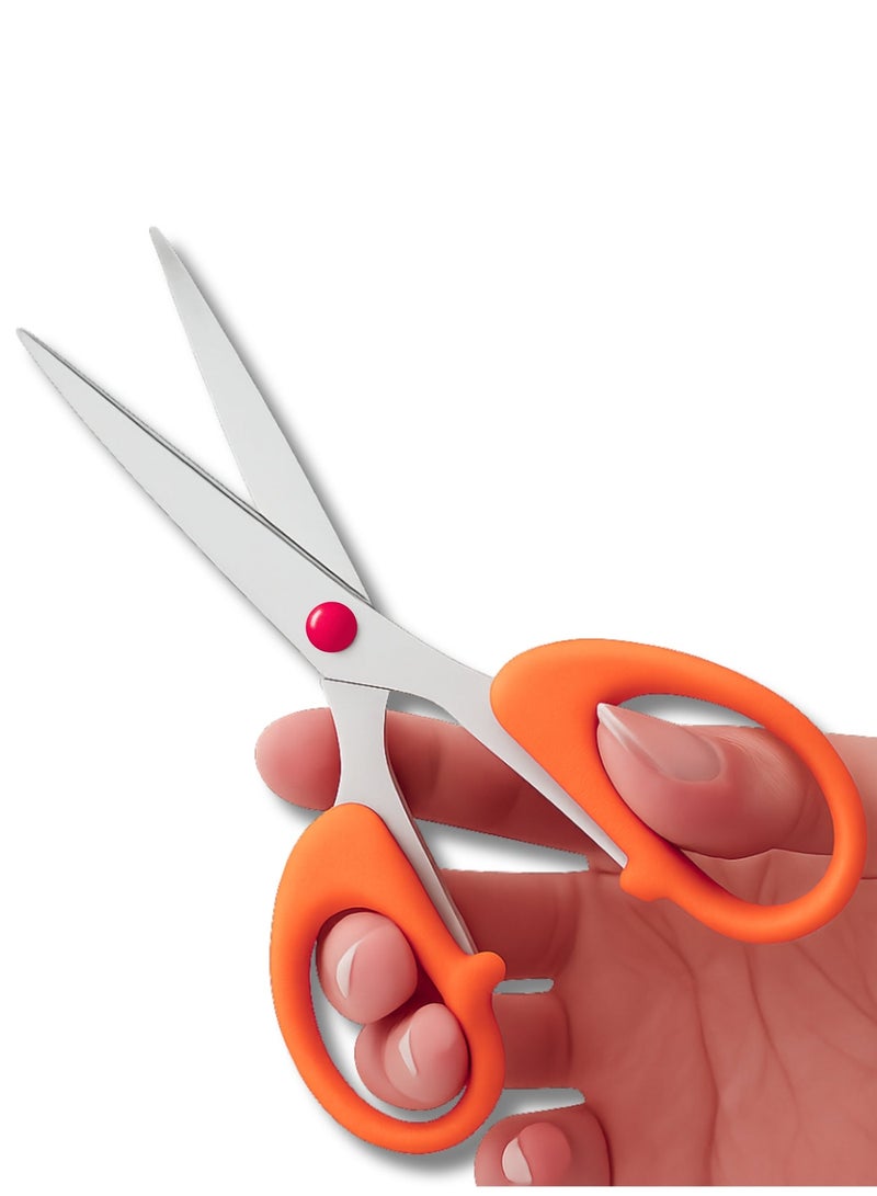 Stationery Stainless Steel Student Scissors - Orange Color - Image 2