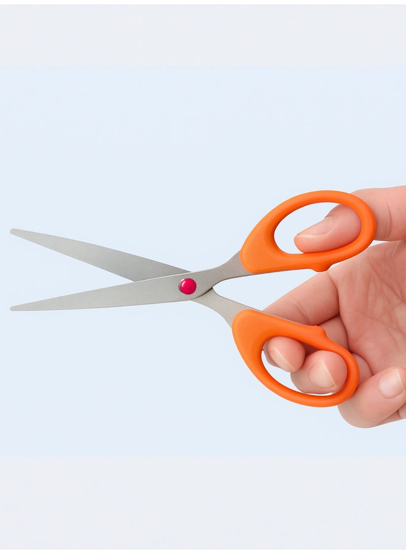 Stationery Stainless Steel Student Scissors - Orange Color - Image 4
