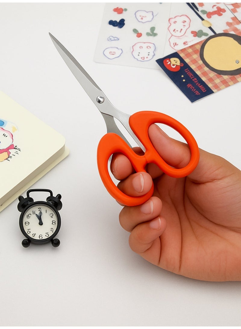 Stationery Stainless Steel Student Scissors - Orange Color - Image 5