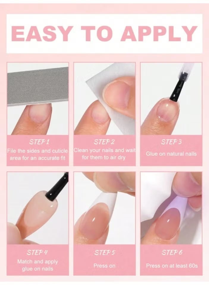 Sugargirl Soft Gel Full Cover Nail Tips Kit for Soak Off Nail Extensions, 120 Soft Clear Short Square Gelly Tips Pre-buff PMMA False Press on Nail Tips, 12 Sizes - Image 5