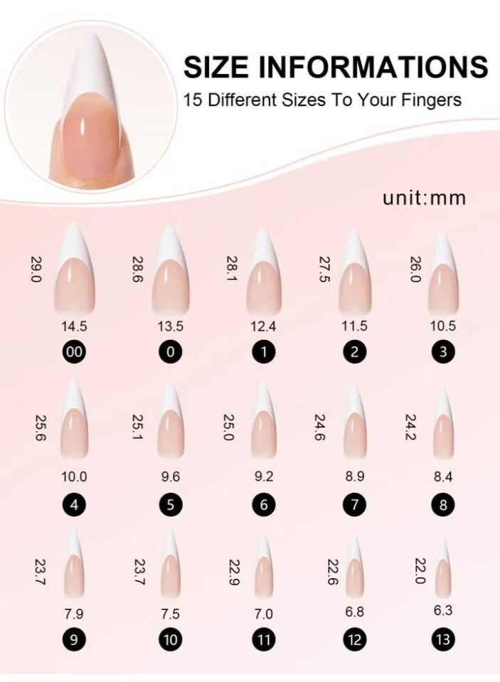 Sugargirl Soft Gel Full Cover Nail Tips Kit for Soak Off Nail Extensions, 120 Soft Clear Short Square Gelly Tips Pre-buff PMMA False Press on Nail Tips, 12 Sizes - Image 3