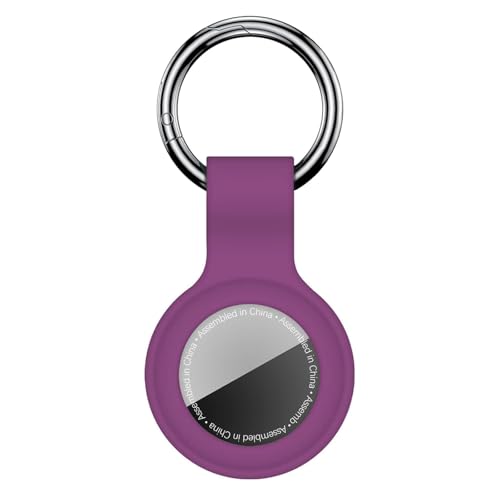 Linsaner Case for AirTag 2nd Gen (2026) & 1st Gen, Silicone Holder Keychain Key Ring, Protective Cover for Apple for Air Tags, GPS Finder Accessories for Bags, Pets, Kids, Luggage, Deep Purple - Image 1