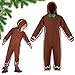 Geyoga Gingerbread Man Costume for Kids Home Clothing Christmas Gingerbread Outfit Bodysuit Hooded UnisexBrown34 Years - Image 2