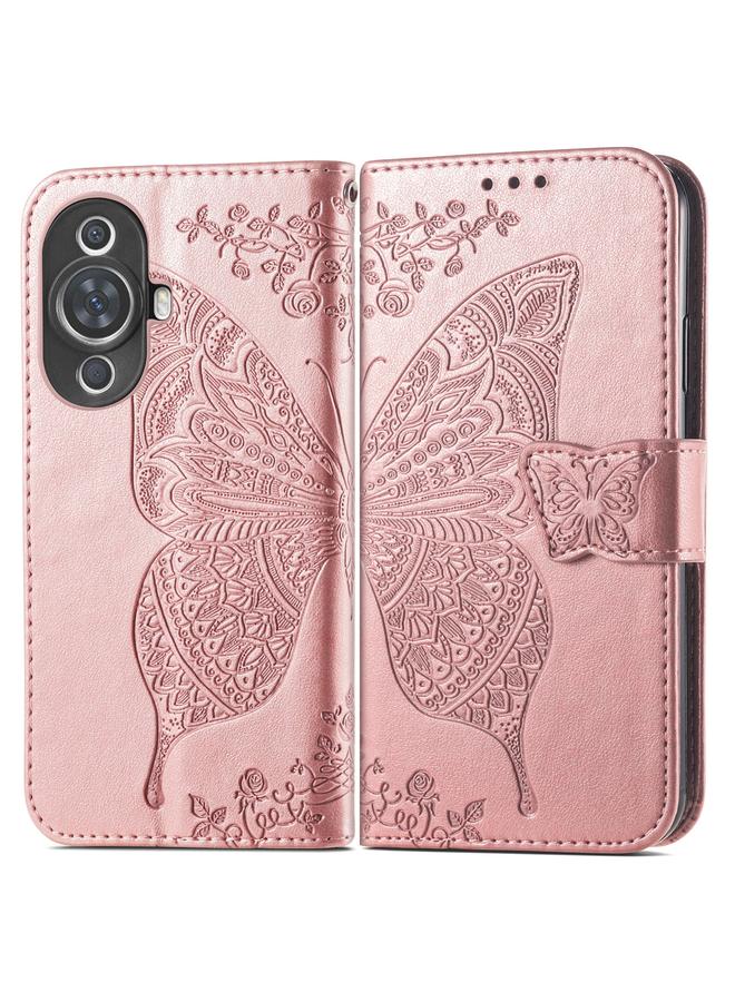Green Tiger Case For Huawei Nova 11 Pro Butterfly Love Flower Embossed Leather Phone Case - Image 2