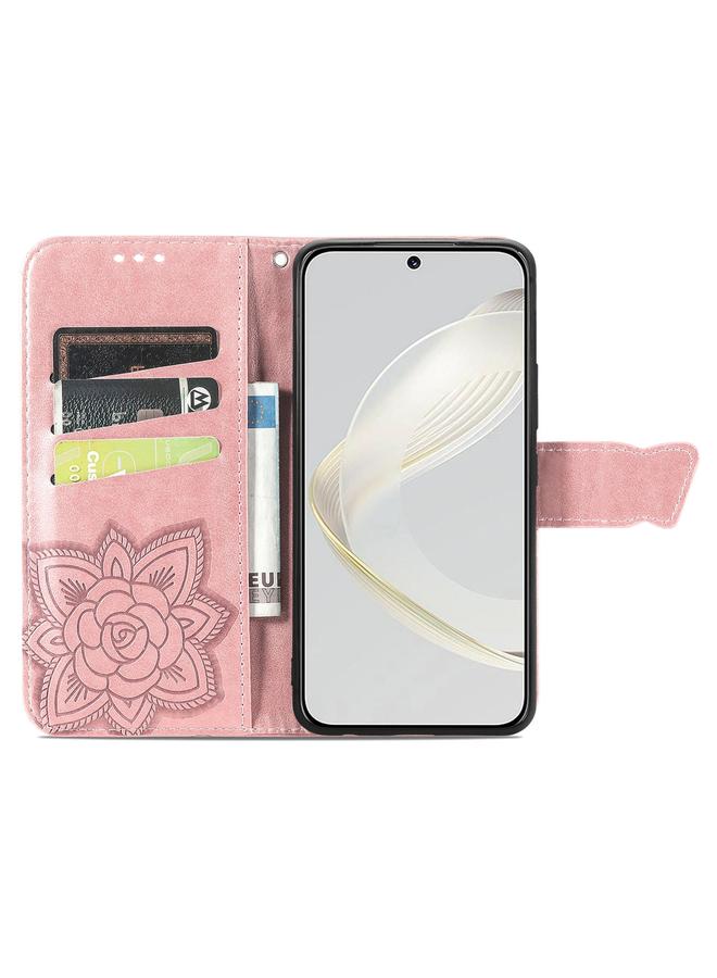 Green Tiger Case For Huawei Nova 11 Pro Butterfly Love Flower Embossed Leather Phone Case - Image 3