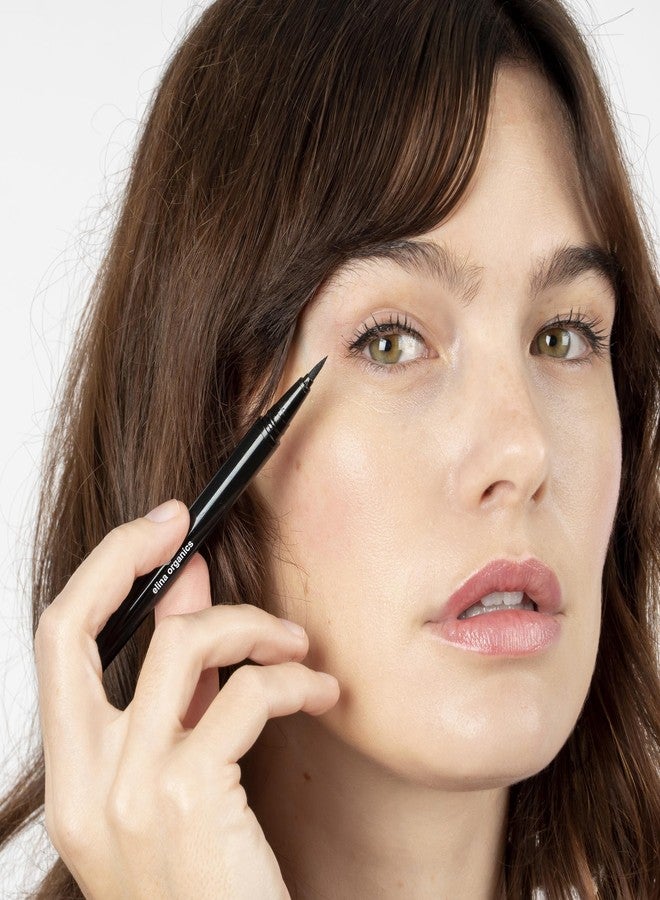 Elina Organics Long Day Stay Natural Liquid Eyeliner - Brown - Image 2