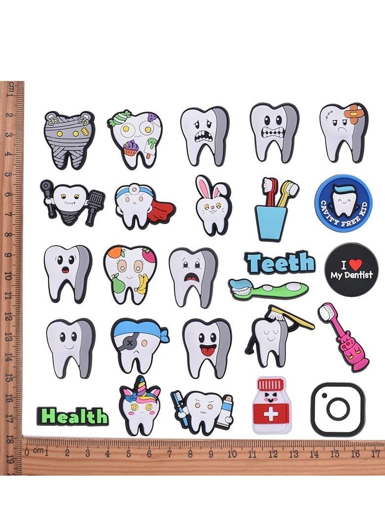 KASTWAVE أحجار زينة الأحذية، 26 قطعة من أحجار PVC للأحذية، أساور سيليكون للأحذية، أحجار PVC للأحذية القابلة للتعديل، أشكال مختلفة، إبزيم الأحذية المثقوب، هدية حفلة للأطفال والمراهقين - Image 2