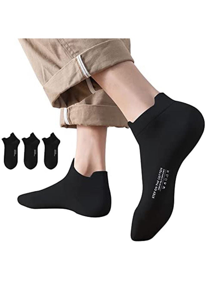 Arabest Men'S Running Ankle Socks Pure Cotton Sports Comfort Pad Sports Socks Comfortable Fit Low Top Sports Socks Breathable and Sweat-Absorbing Men'S and Women'S Universal Odor Resistant Socks-Black - Image 1