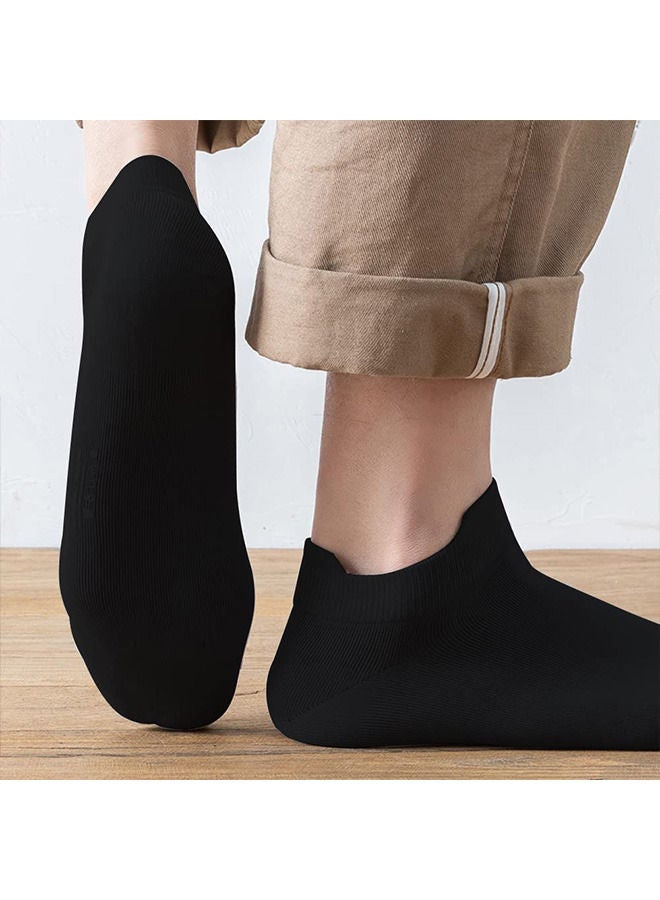 Arabest Men'S Running Ankle Socks Pure Cotton Sports Comfort Pad Sports Socks Comfortable Fit Low Top Sports Socks Breathable and Sweat-Absorbing Men'S and Women'S Universal Odor Resistant Socks-Black - Image 4